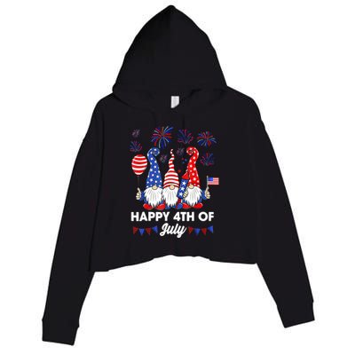 Happy 4th Of July Gnomes Gift Crop Fleece Hoodie