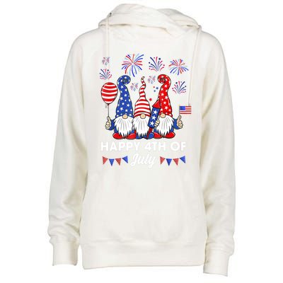 Happy 4th Of July Gnomes Gift Womens Funnel Neck Pullover Hood