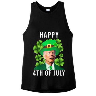 Happy 4th Of July Joe Biden Funny St Patrick's Day Ladies PosiCharge Tri-Blend Wicking Tank
