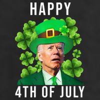 Happy 4th Of July Joe Biden Funny St Patrick's Day 7 Panel Mesh Trucker Snapback Hat