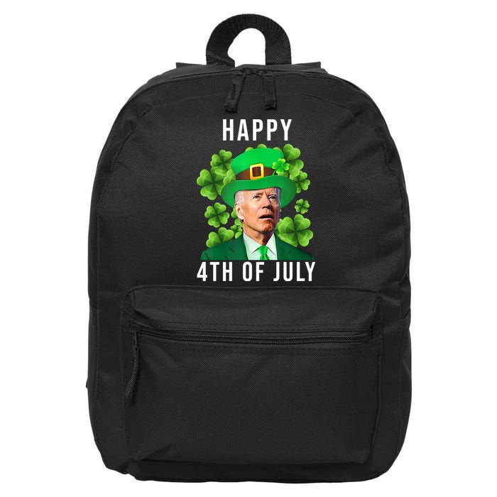 Happy 4th Of July Joe Biden Funny St Patrick's Day 16 in Basic Backpack
