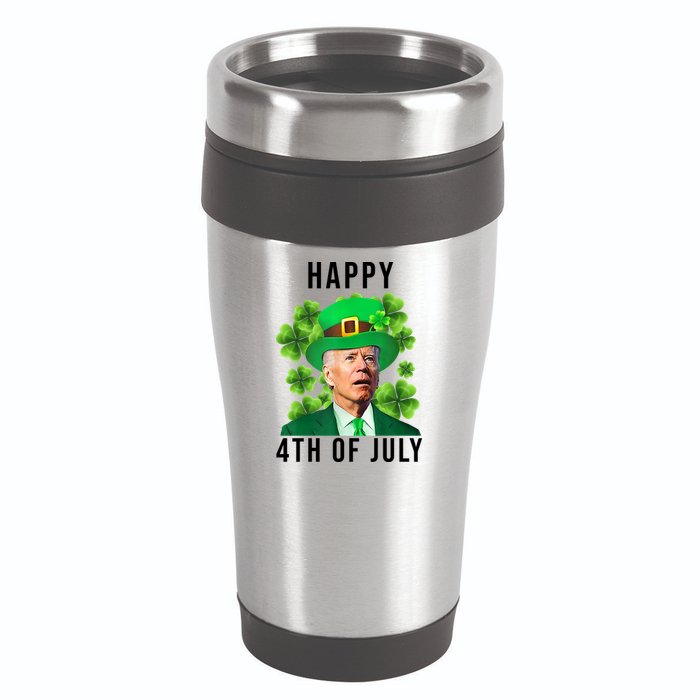Happy 4th Of July Joe Biden Funny St Patrick's Day 16oz Travel Tumbler