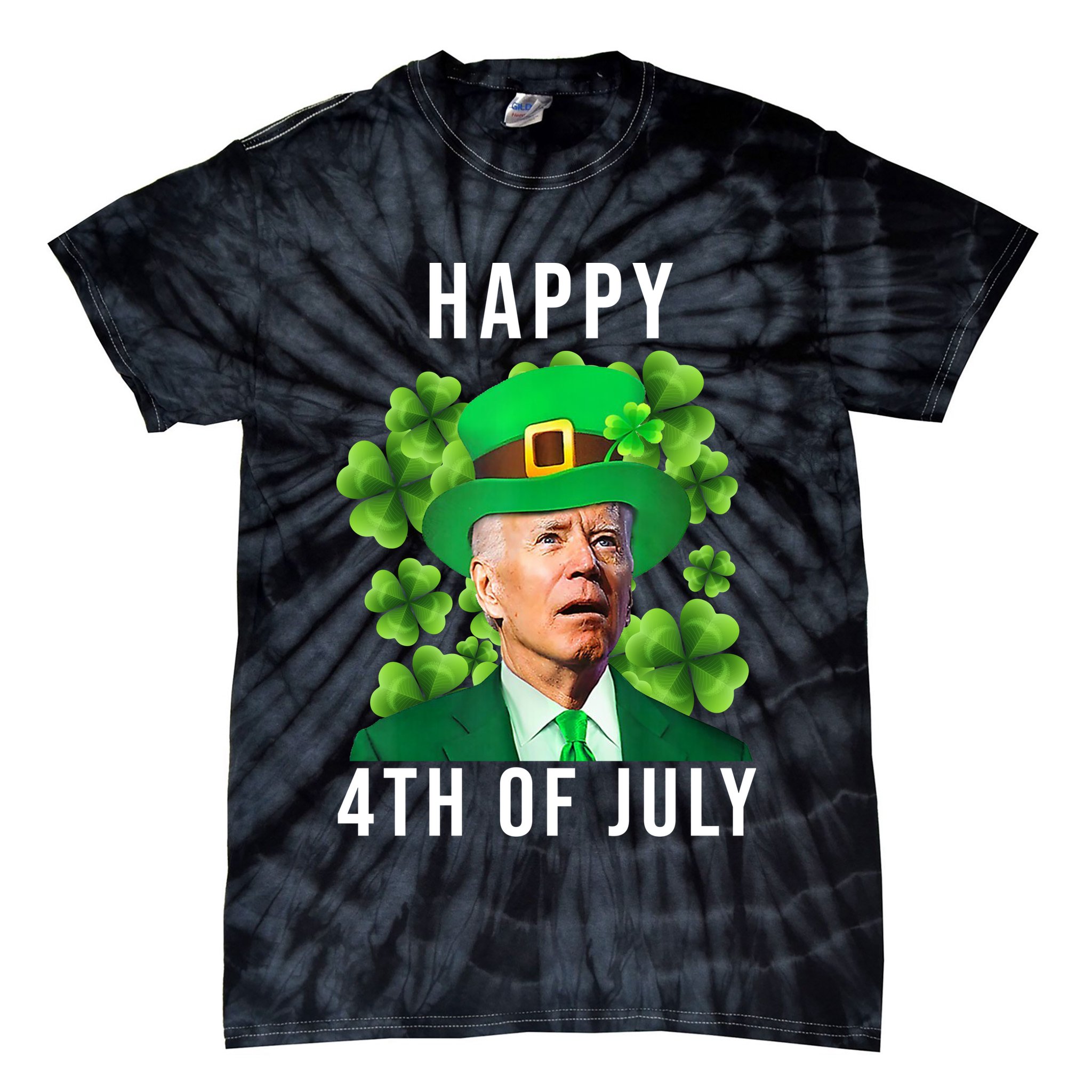 Happy 4th Of July Joe Biden Funny St Patrick's Day Tie-Dye T-Shirt