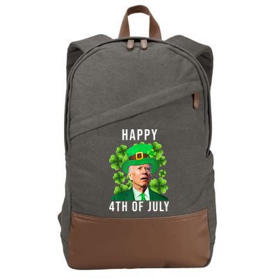 Happy 4th Of July Joe Biden Funny St Patrick's Day Cotton Canvas Backpack