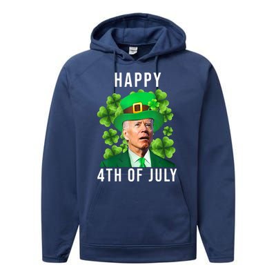 Happy 4th Of July Joe Biden Funny St Patrick's Day Performance Fleece Hoodie