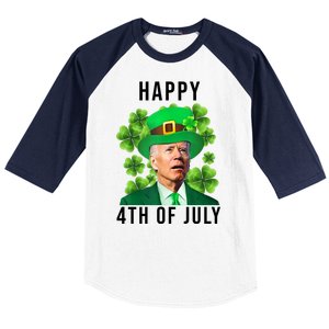 Happy 4th Of July Joe Biden Funny St Patrick's Day Baseball Sleeve Shirt