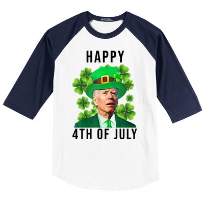 Happy 4th Of July Joe Biden Funny St Patrick's Day Baseball Sleeve Shirt