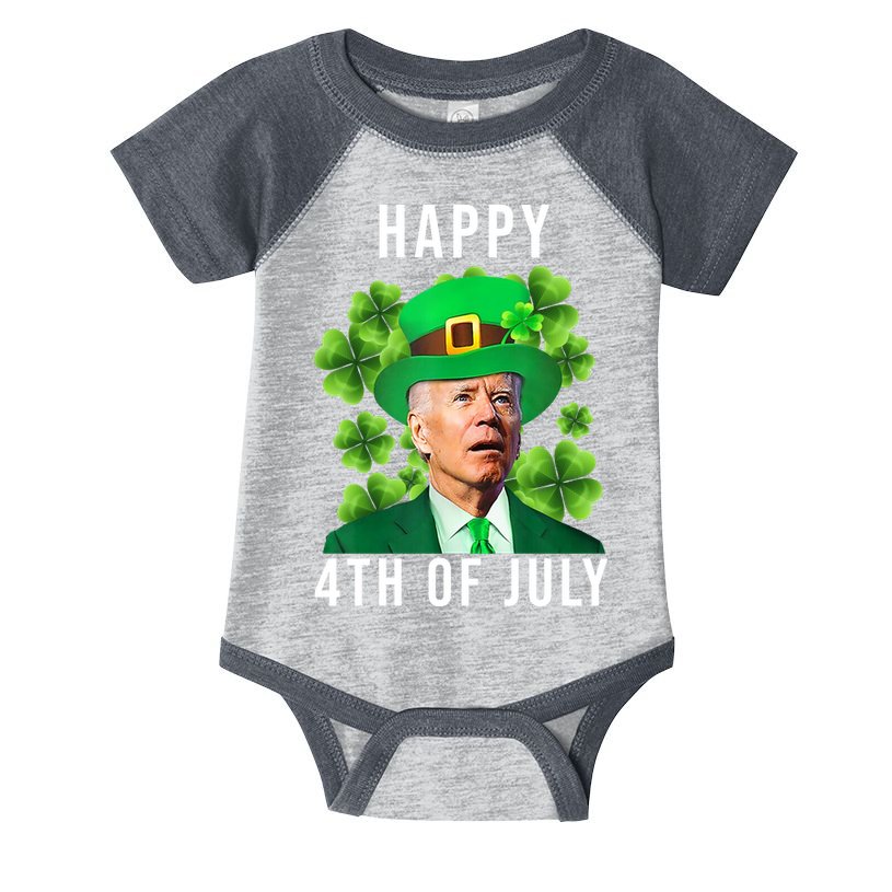 Happy 4th Of July Joe Biden Funny St Patrick's Day Infant Baby Jersey Bodysuit