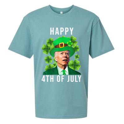 Happy 4th Of July Joe Biden Funny St Patrick's Day Sueded Cloud Jersey T-Shirt
