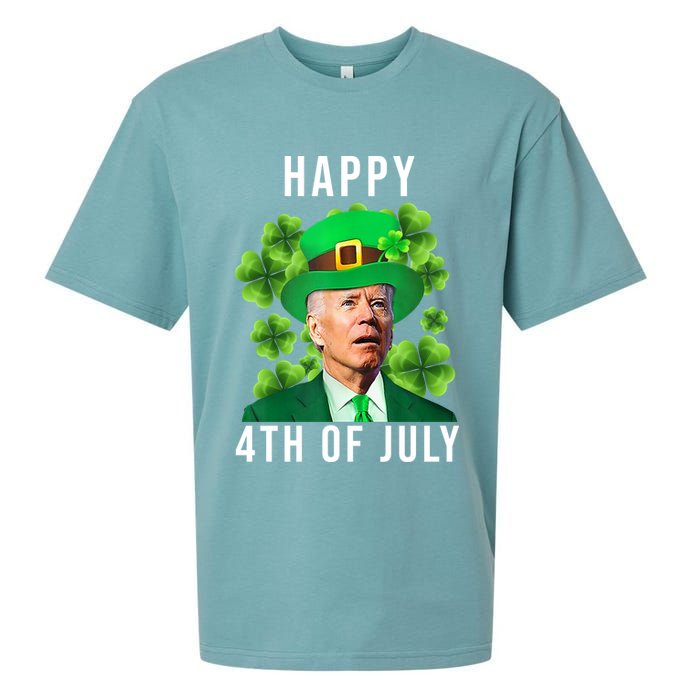 Happy 4th Of July Joe Biden Funny St Patrick's Day Sueded Cloud Jersey T-Shirt