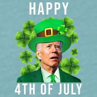 Happy 4th Of July Joe Biden Funny St Patrick's Day Sueded Cloud Jersey T-Shirt