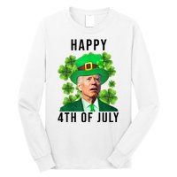 Happy 4th Of July Joe Biden Funny St Patrick's Day Long Sleeve Shirt