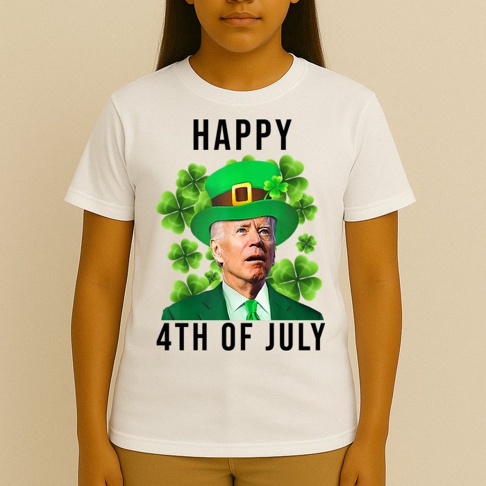 Happy 4th Of July Joe Biden Funny St Patrick's Day T-Shirt