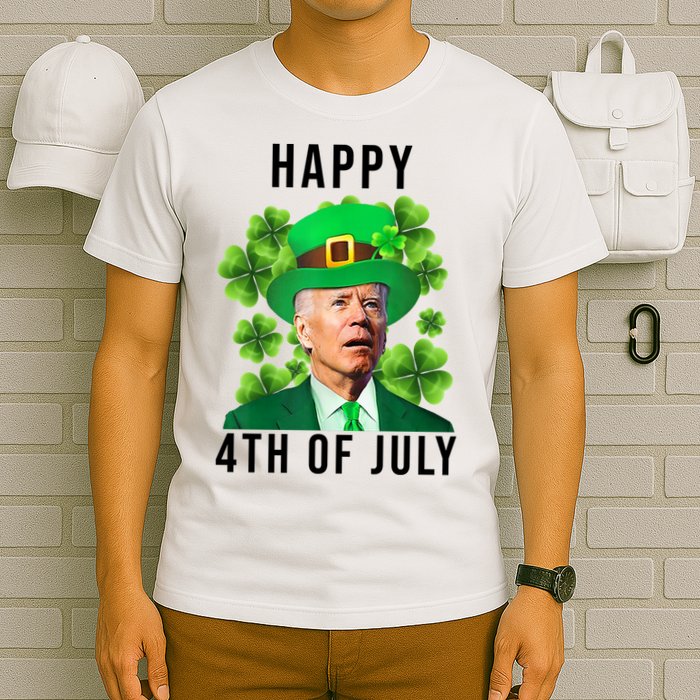 Happy 4th Of July Joe Biden Funny St Patrick's Day T-Shirt