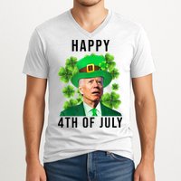 Happy 4th Of July Joe Biden Funny St Patrick's Day V-Neck T-Shirt