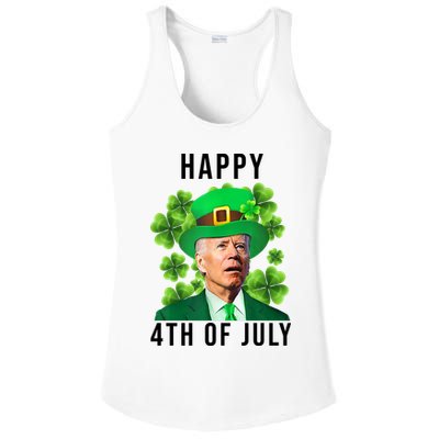 Happy 4th Of July Joe Biden Funny St Patrick's Day Ladies PosiCharge Competitor Racerback Tank