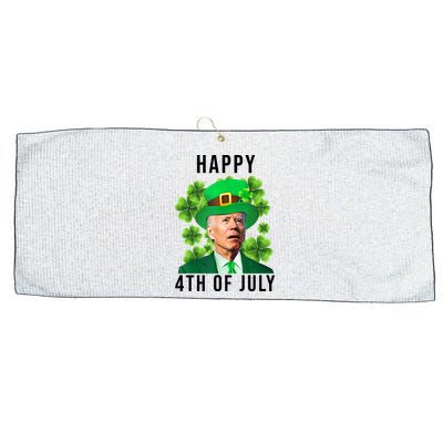 Happy 4th Of July Joe Biden Funny St Patrick's Day Large Microfiber Waffle Golf Towel