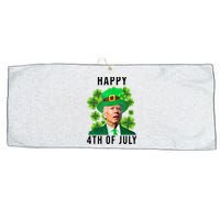 Happy 4th Of July Joe Biden Funny St Patrick's Day Large Microfiber Waffle Golf Towel