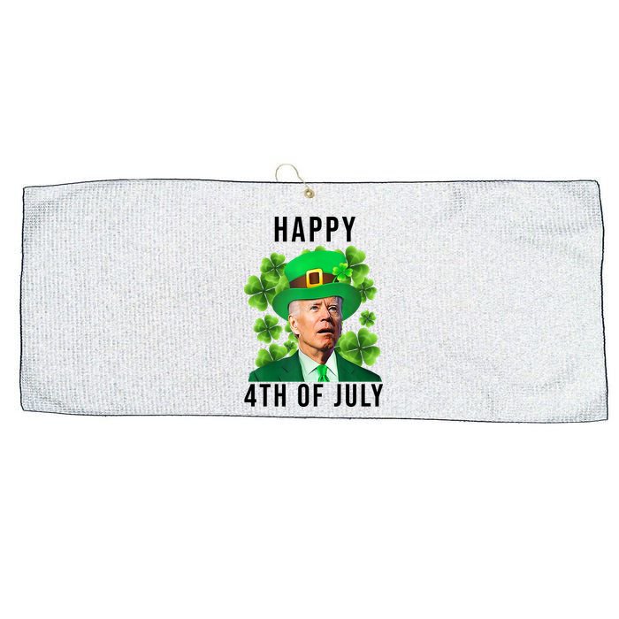 Happy 4th Of July Joe Biden Funny St Patrick's Day Large Microfiber Waffle Golf Towel