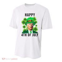 Happy 4th Of July Joe Biden Funny St Patrick's Day Youth Performance Sprint T-Shirt