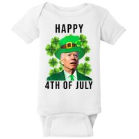 Happy 4th Of July Joe Biden Funny St Patrick's Day Baby Bodysuit
