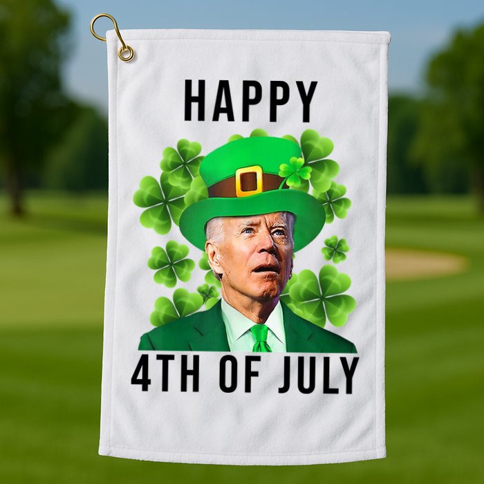 Happy 4th Of July Joe Biden Funny St Patrick's Day Golf Towel