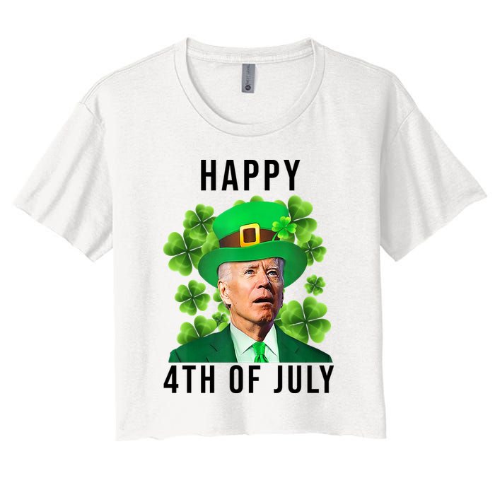 Happy 4th Of July Joe Biden Funny St Patrick's Day Crop Top