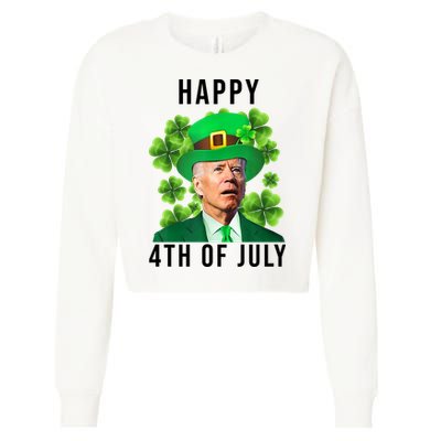 Happy 4th Of July Joe Biden Funny St Patrick's Day Cropped Pullover Crew