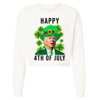 Happy 4th Of July Joe Biden Funny St Patrick's Day Cropped Pullover Crew