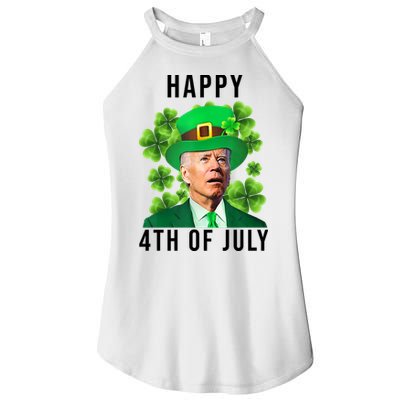 Happy 4th Of July Joe Biden Funny St Patrick's Day Women's Perfect Tri Rocker Tank