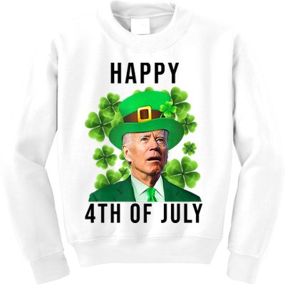 Happy 4th Of July Joe Biden Funny St Patrick's Day Kids Sweatshirt