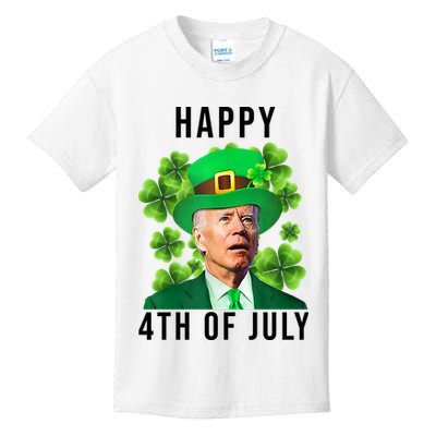 Happy 4th Of July Joe Biden Funny St Patrick's Day Kids T-Shirt