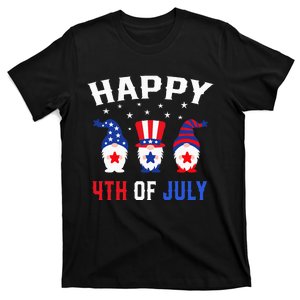 happy 4th of july gnomes patriotic american flag cute gnomes T-Shirt