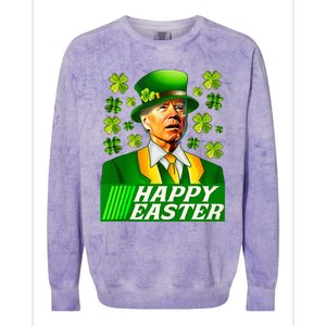 Happy 4th Of Easter Joe Biden St Patricks Day Leprechaun Colorblast Crewneck Sweatshirt