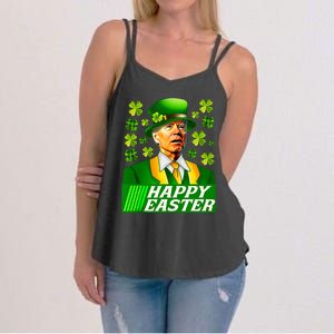 Happy 4th Of Easter Joe Biden St Patricks Day Leprechaun Women's Strappy Tank