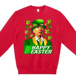 Happy 4th Of Easter Joe Biden St Patricks Day Leprechaun Premium Crewneck Sweatshirt