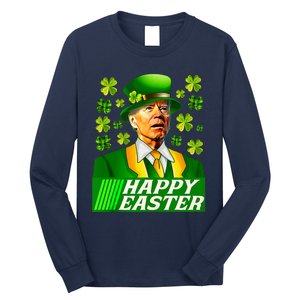 Happy 4th Of Easter Joe Biden St Patricks Day Leprechaun Long Sleeve Shirt