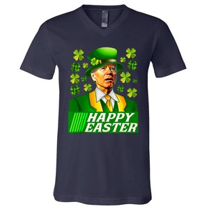 Happy 4th Of Easter Joe Biden St Patricks Day Leprechaun V-Neck T-Shirt