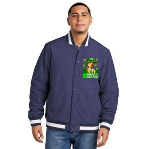 Happy 4th Of Easter Joe Biden St Patricks Day Leprechaun Insulated Varsity Jacket