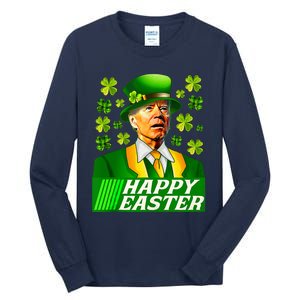 Happy 4th Of Easter Joe Biden St Patricks Day Leprechaun Tall Long Sleeve T-Shirt