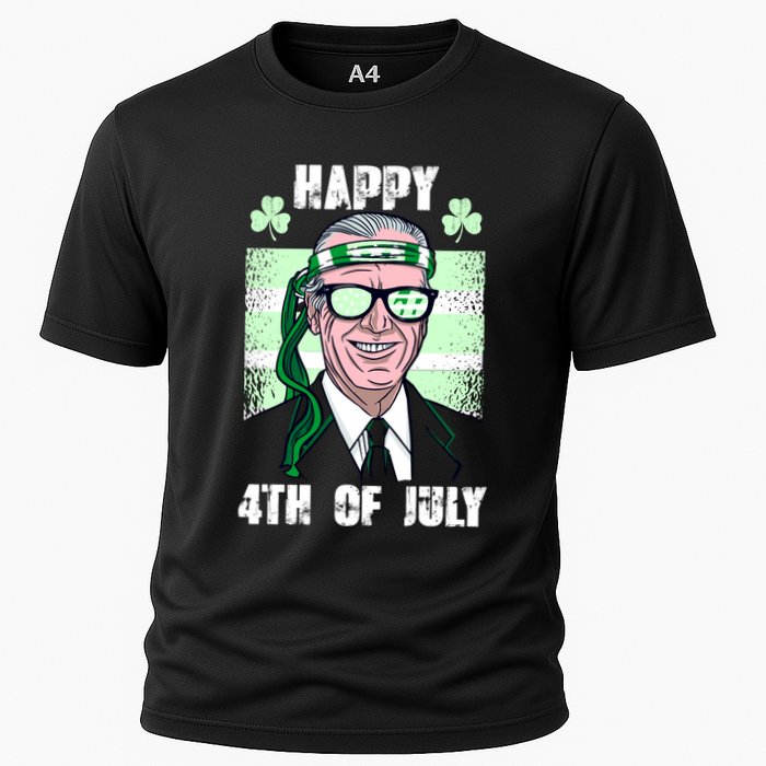 Happy 4th Of July Funny St. Patrick's Day Biden USA Flag Irish Cooling Performance Crew T-Shirt