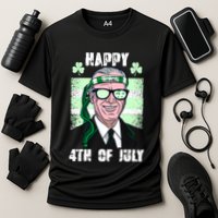 Happy 4th Of July Funny St. Patrick's Day Biden USA Flag Irish Cooling Performance Crew T-Shirt