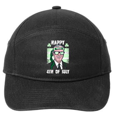 Happy 4th Of July Funny St. Patrick's Day Biden USA Flag Irish 7-Panel Snapback Hat