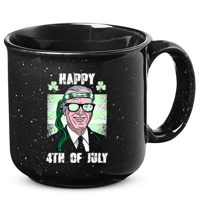 Happy 4th Of July Funny St. Patrick's Day Biden USA Flag Irish 15oz Campfire Ceramic Mug