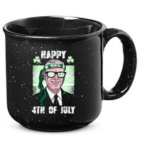 Happy 4th Of July Funny St. Patrick's Day Biden USA Flag Irish 15oz Campfire Ceramic Mug