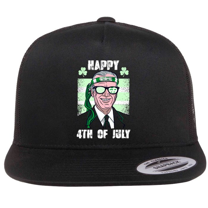 Happy 4th Of July Funny St. Patrick's Day Biden USA Flag Irish Flatbill Hat