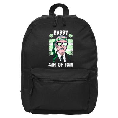 Happy 4th Of July Funny St. Patrick's Day Biden USA Flag Irish 16 in Basic Backpack
