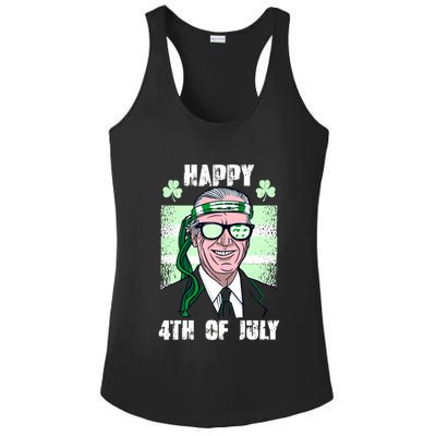 Happy 4th Of July Funny St. Patrick's Day Biden USA Flag Irish Ladies PosiCharge Competitor Racerback Tank