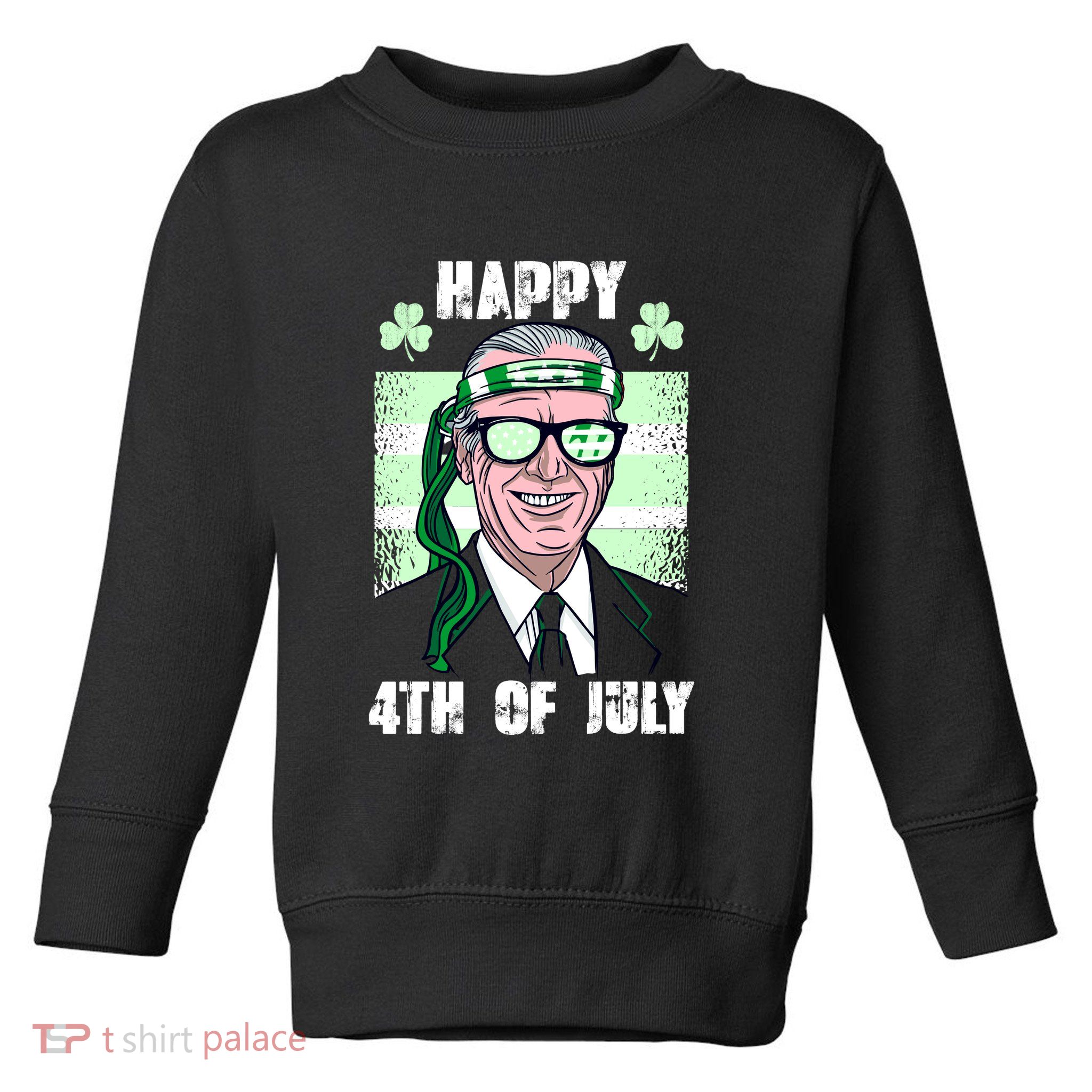Happy 4th Of July Funny St. Patrick's Day Biden USA Flag Irish Toddler Sweatshirt