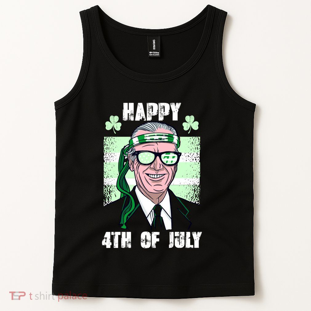 Happy 4th Of July Funny St. Patrick's Day Biden USA Flag Irish Tank Top